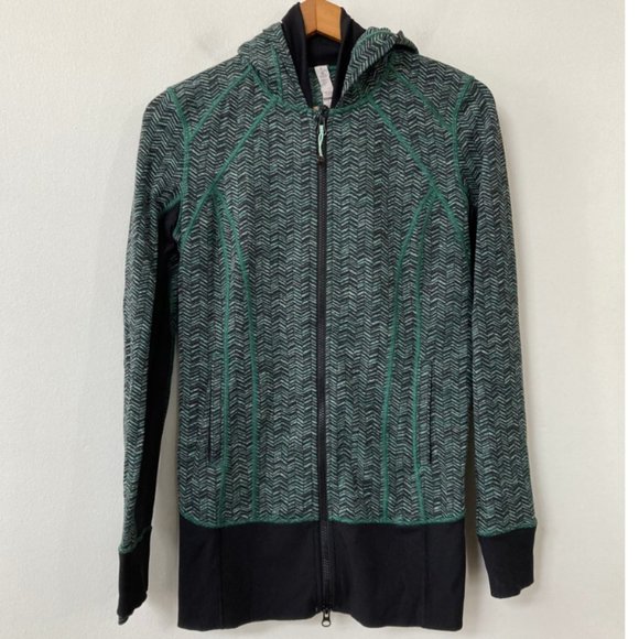 Lululemon Daily Practice Jacket Irregular Spacebone Sea Mist Deep Green / Black - Picture 8 of 14